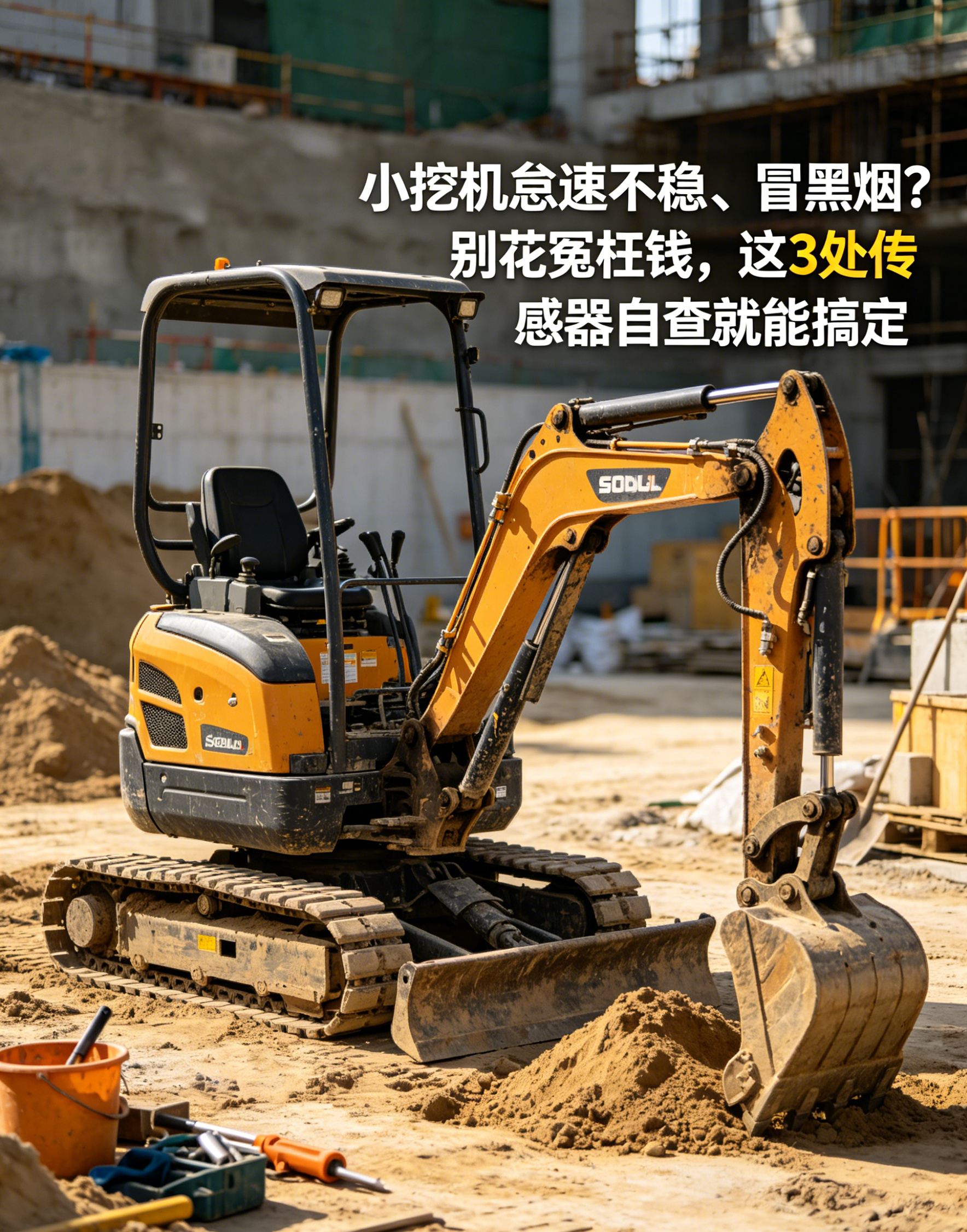 小挖機(jī)怠速不穩(wěn)、冒黑煙？別花冤枉錢(qián)，這3處傳感器自查就能搞定
